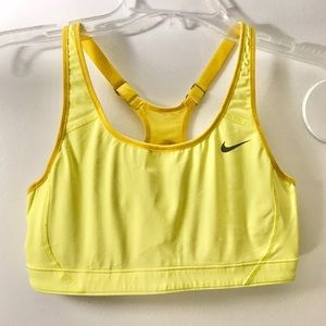 Nike yellow cross back sports bra